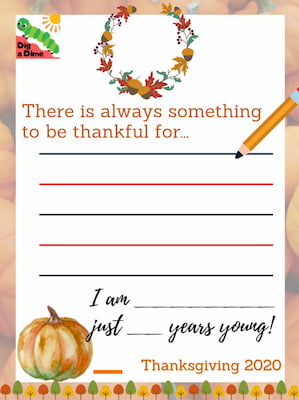 Thanksgiving 2020 - Gratitude Chart for Kids (Free Printable)